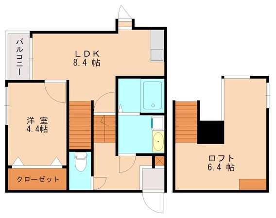 三苫駅 徒歩1分 2階の物件間取画像